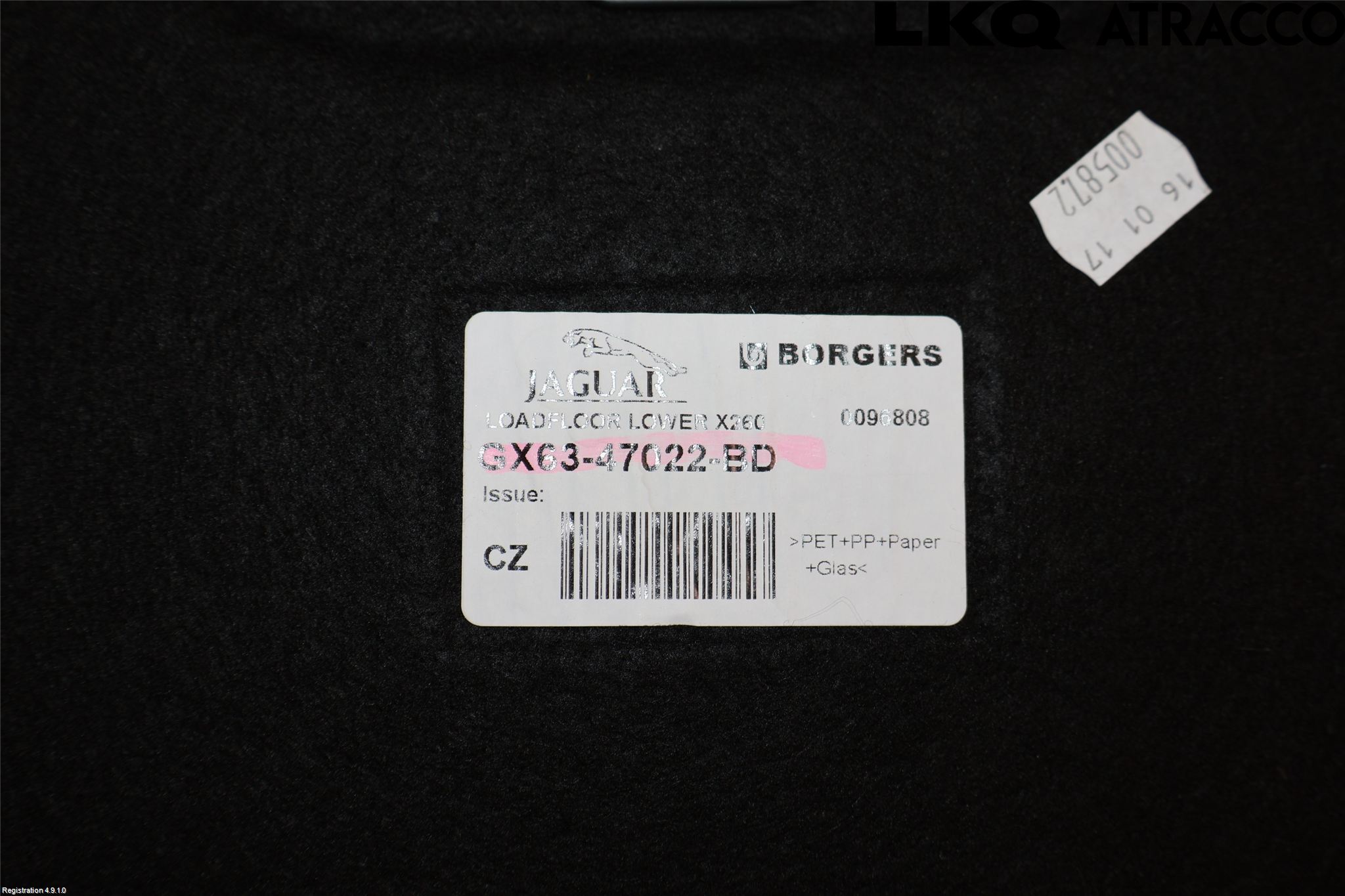 Jaguar XF (X260) 16-24 Innr Bagasjeromkledsel