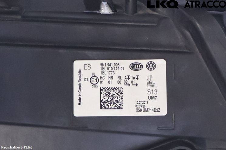 Volkswagen VW TIGUAN 07-16 Frontlykt Venstre