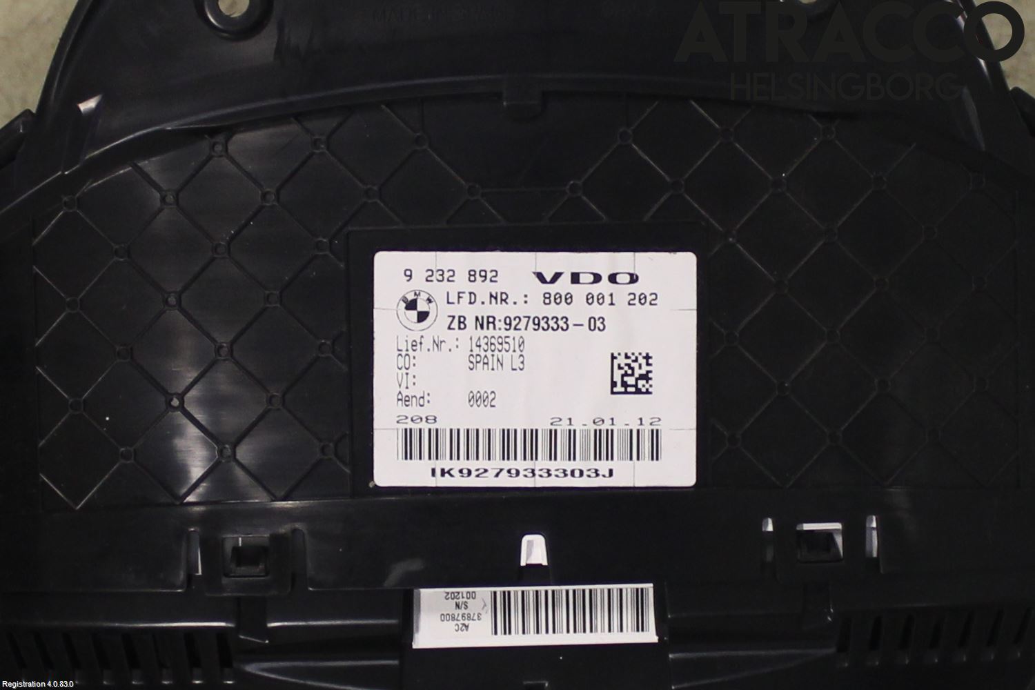 BMW 3 F30/F31/F80 12-19 Instr Kombinert