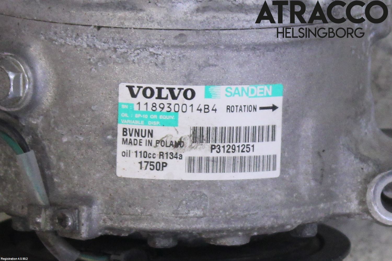 Volvo V40 12-19 Varme Ac Kompressor