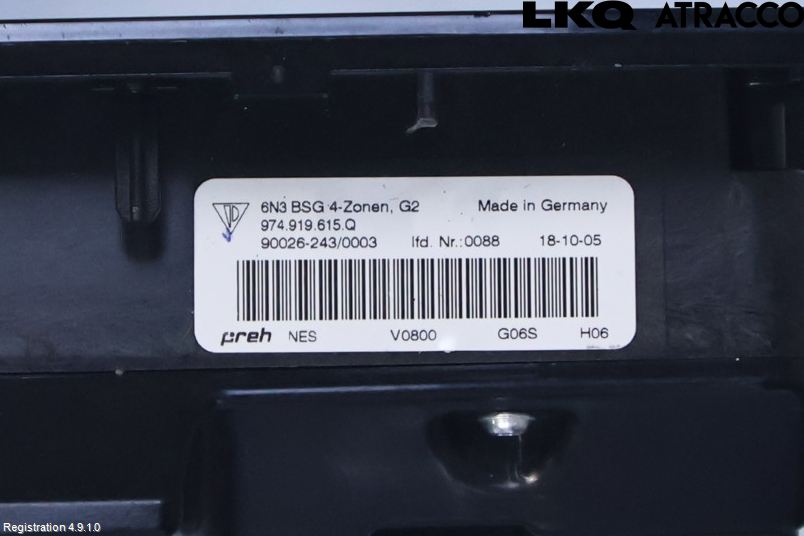 Porsche PANAMERA 09- Varme Ac Betjening-Display