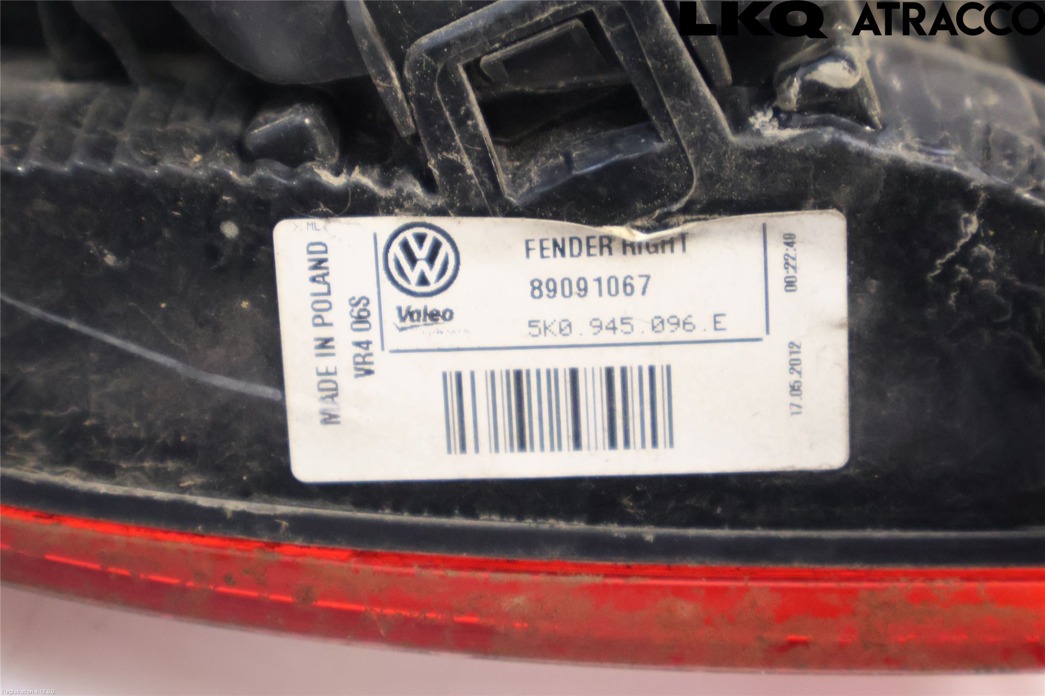 Volkswagen VW GOLF VI 09-13 Baklykt Høyre