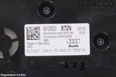 Audi A3/S3 8V 13-20 Instr Kombinert