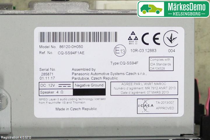 Toyota AYGO 15-21 Stereo Radio