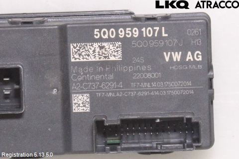 Volkswagen VW PASSAT 15-19 Styreenhet Bakluke