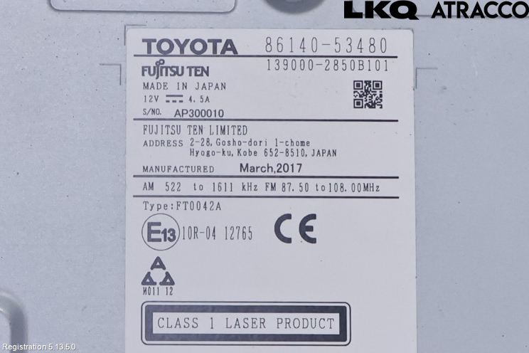 Lexus IS 250/350 14-20 Stereo Radio Med Cd