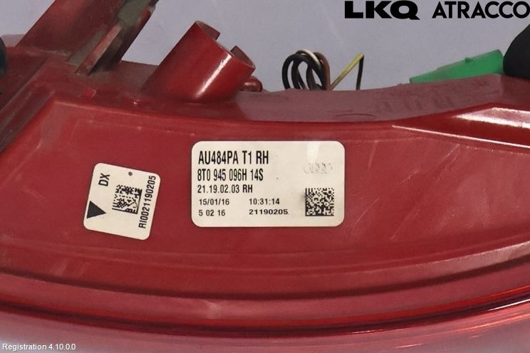 Audi A5 07-16 Baklykt Høyre
