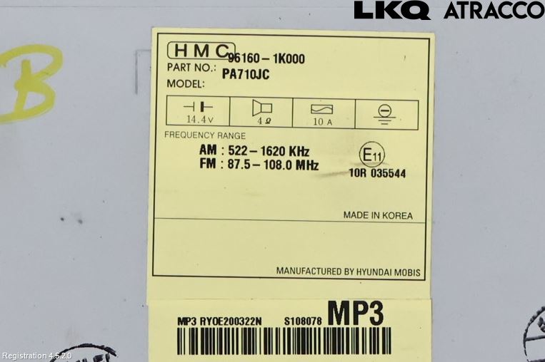 Hyundai ix20 Stereo Radio Med Cd