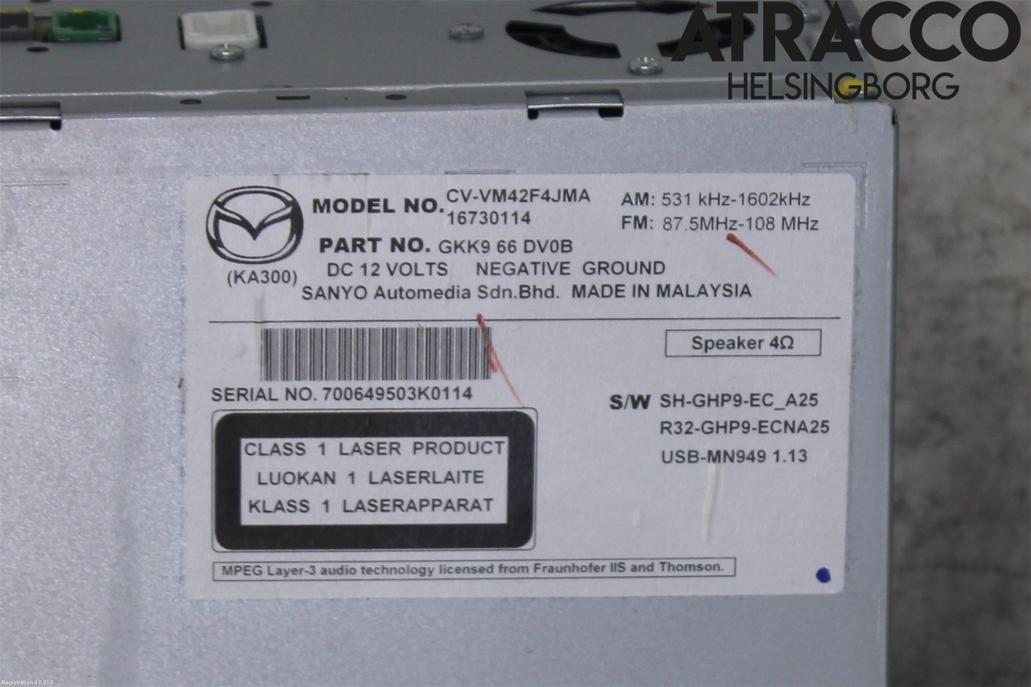 Mazda CX-5 12-17 Stereo Radio Med Cd