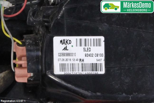 Hyundai i20 GB 15-20 Baklykt Høyre