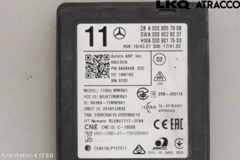 Mercedes-Benz MB E-KLASS (W213) 16-23 Sensor Kollisjonsbeskyttelse