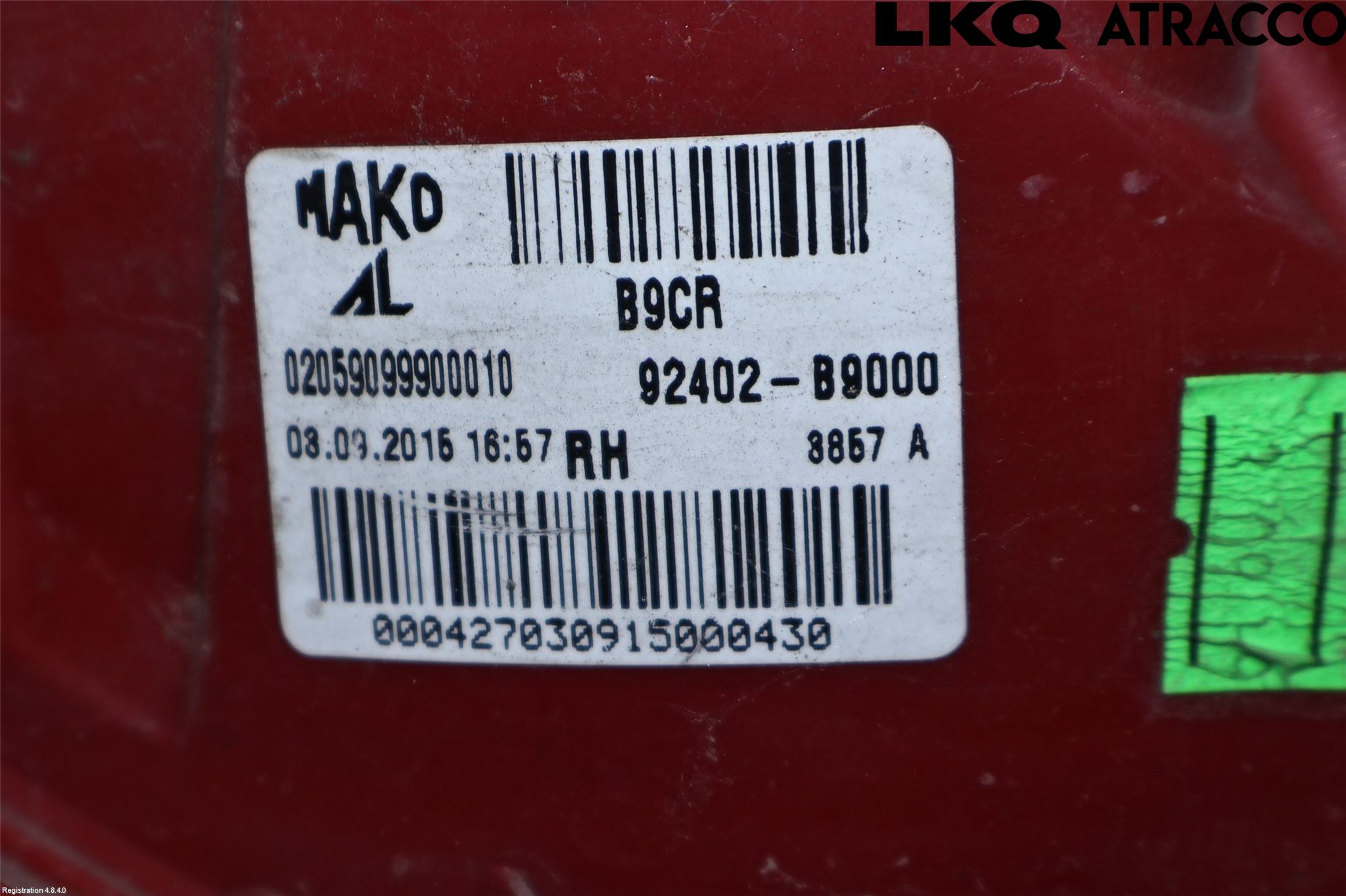 Hyundai i10 BA 14-16 Baklykt Høyre