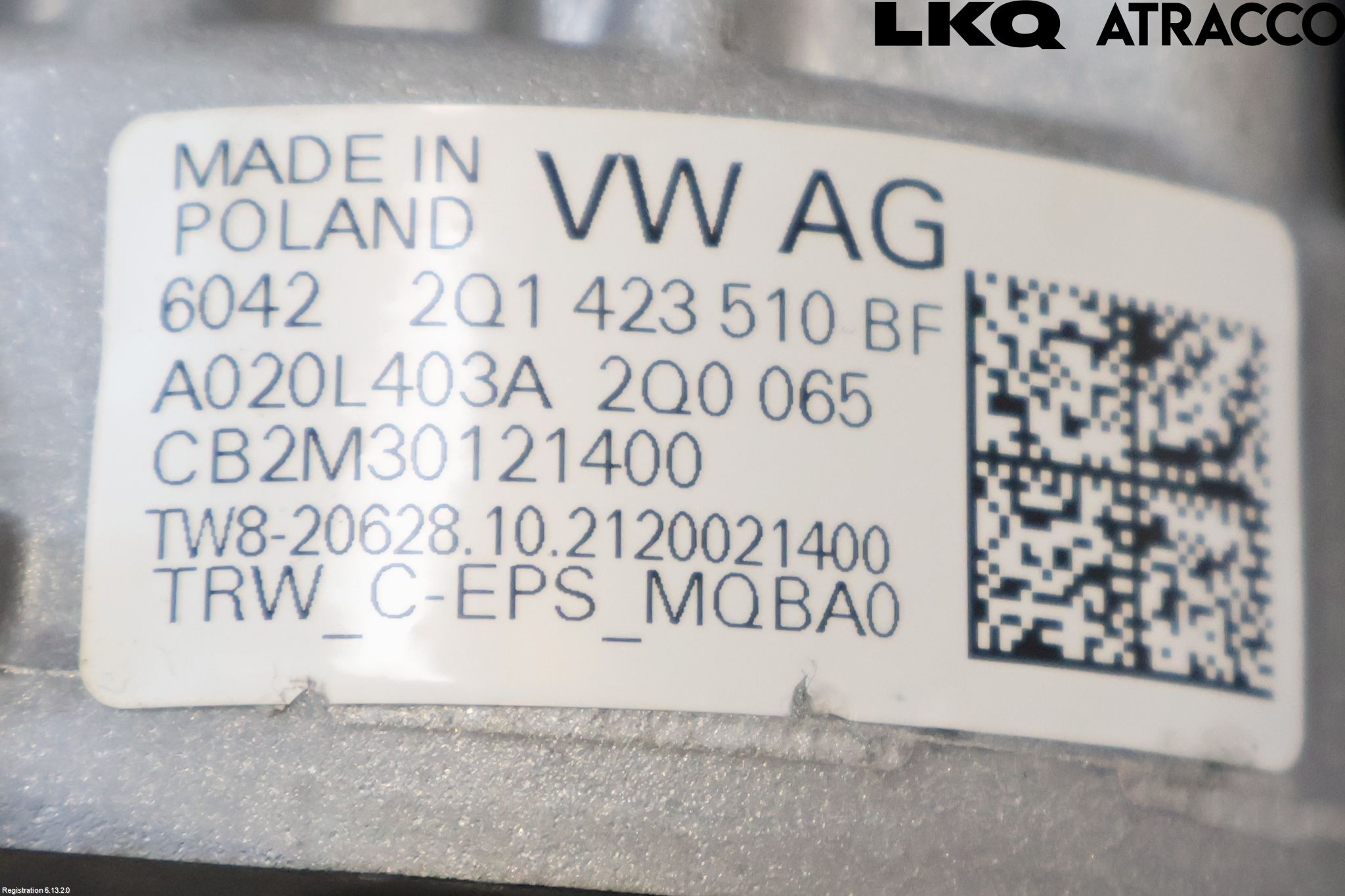 Volkswagen VW T-CROSS 19- Rattakselaggregat Innebygd Servo