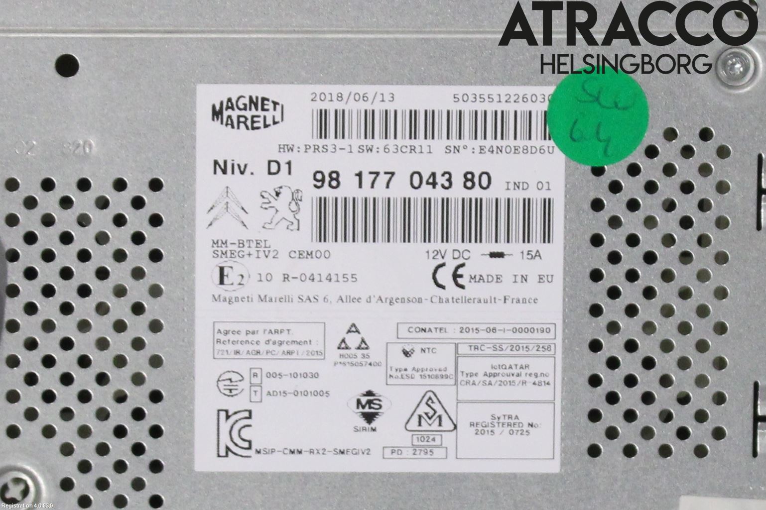 Peugeot PARTNER 16-18 Stereo Radio Med Cd