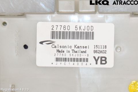 Nissan NAVARA, TREK-1 17-21 Varme Ac Betjening-Display