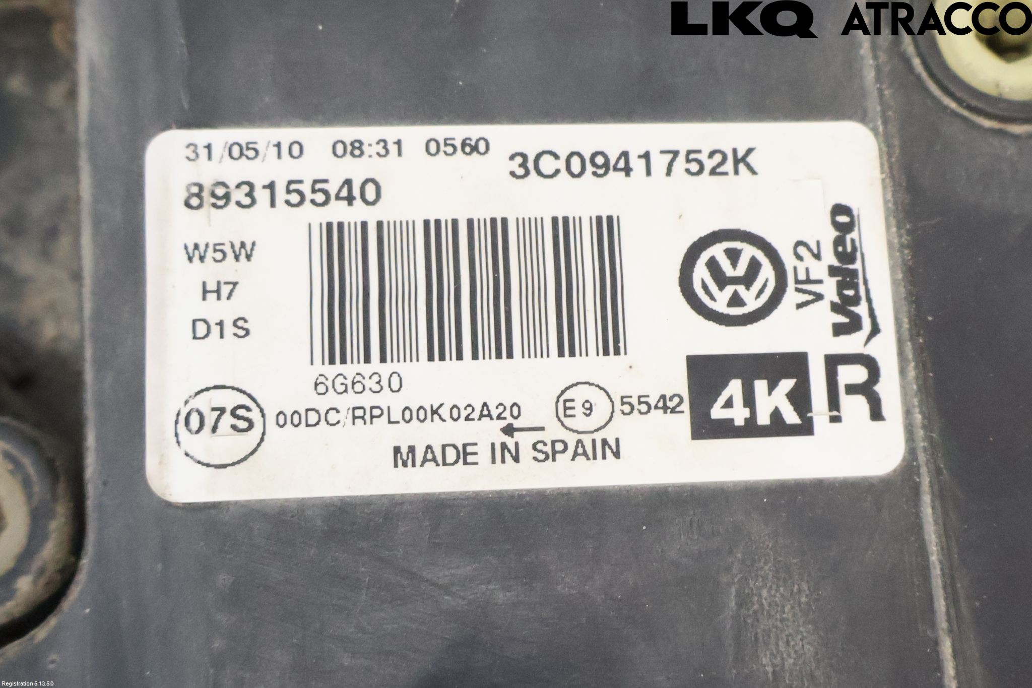 Volkswagen VW PASSAT 05-11 Frontlykt Høyre