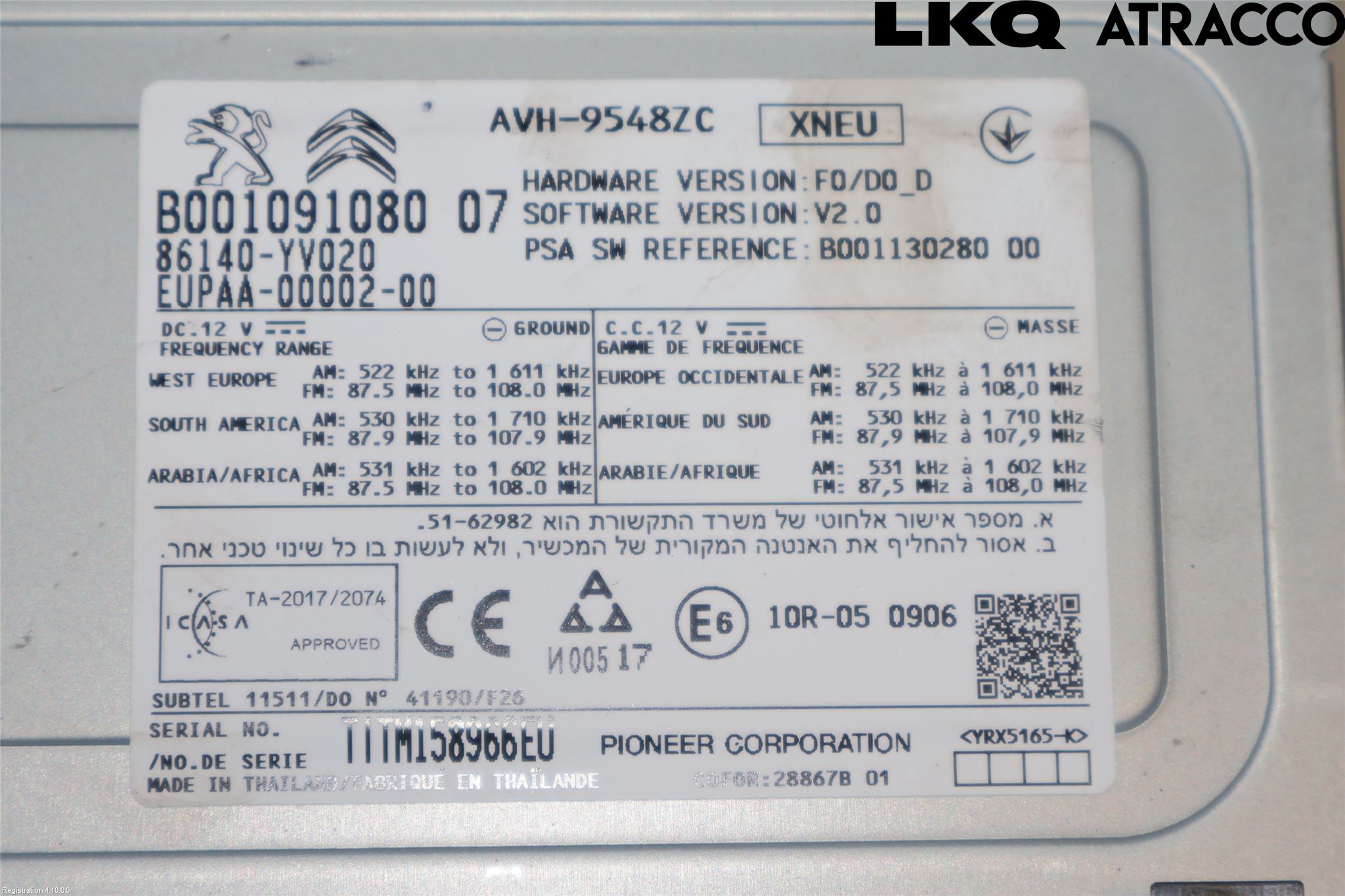 Toyota AYGO 15-21 Stereo Radio Med Cd