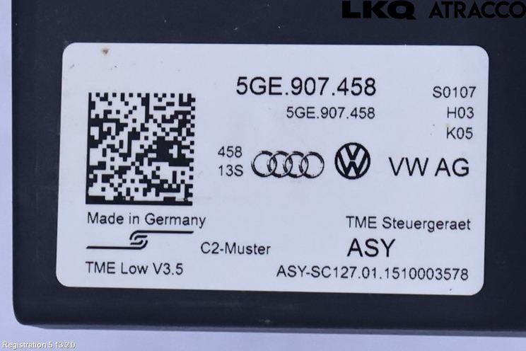 Volkswagen VW GOLF / E-GOLF VII 13-20 Styreenhet Øvrig