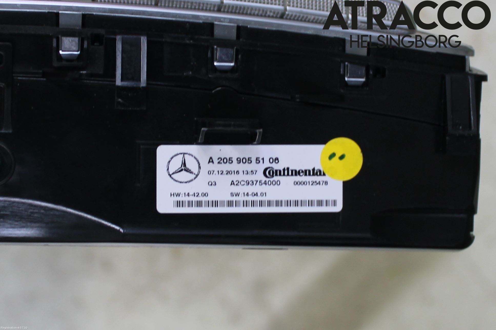 Mercedes-Benz MB C-KLASS (W205) 14-21 Varme Ac Betjening-Display