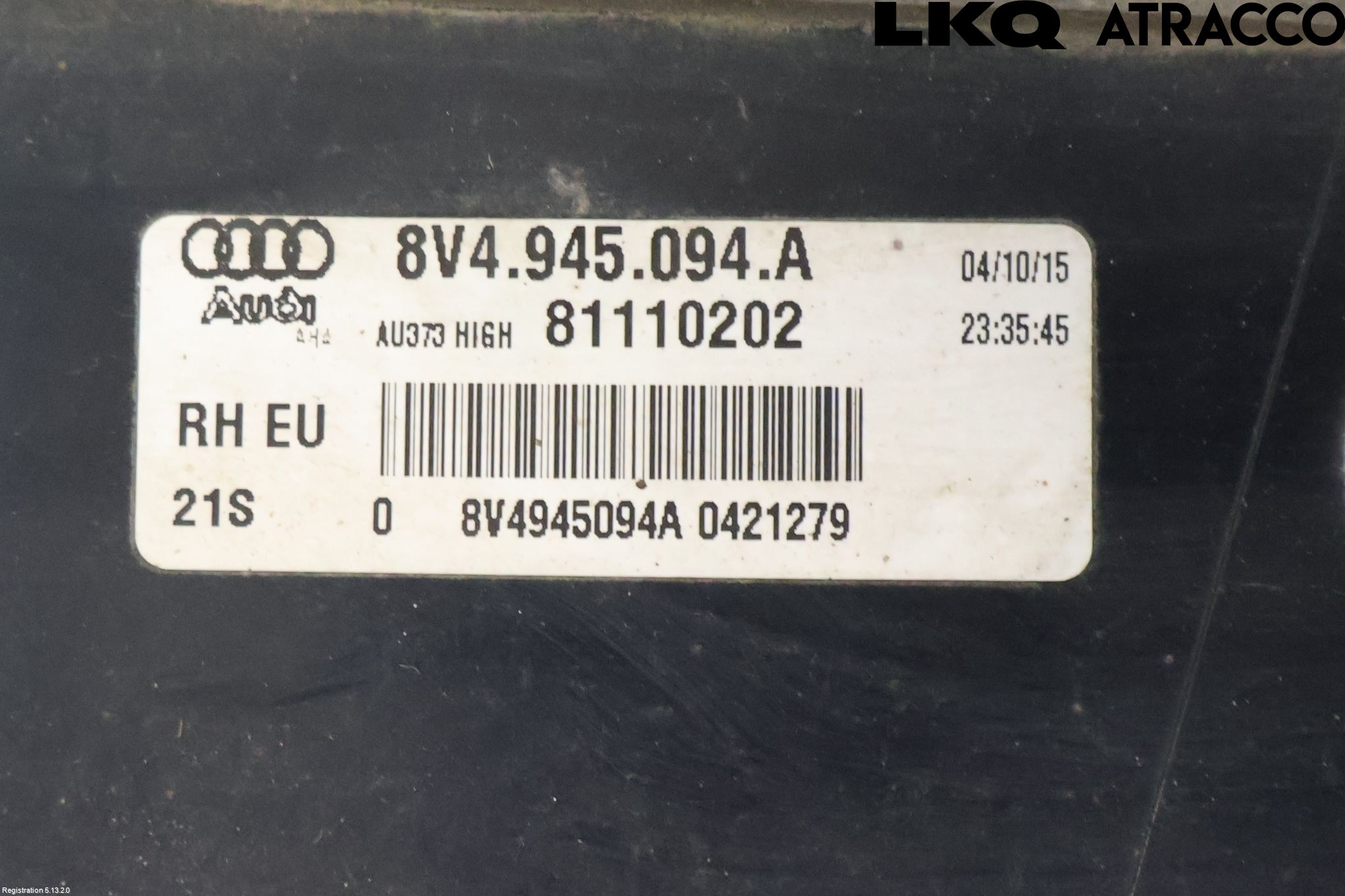 Audi A3/S3 8V 13-20 Baklykt Høyre  På Luke(Indre)