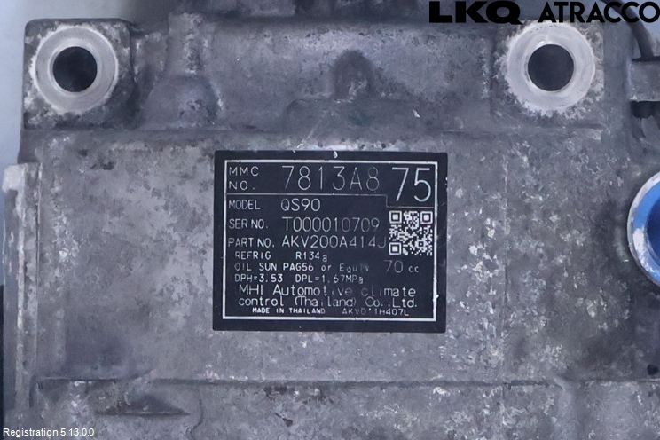 Mitsubishi OUTLANDER 13-21 Varme Ac Kompressor