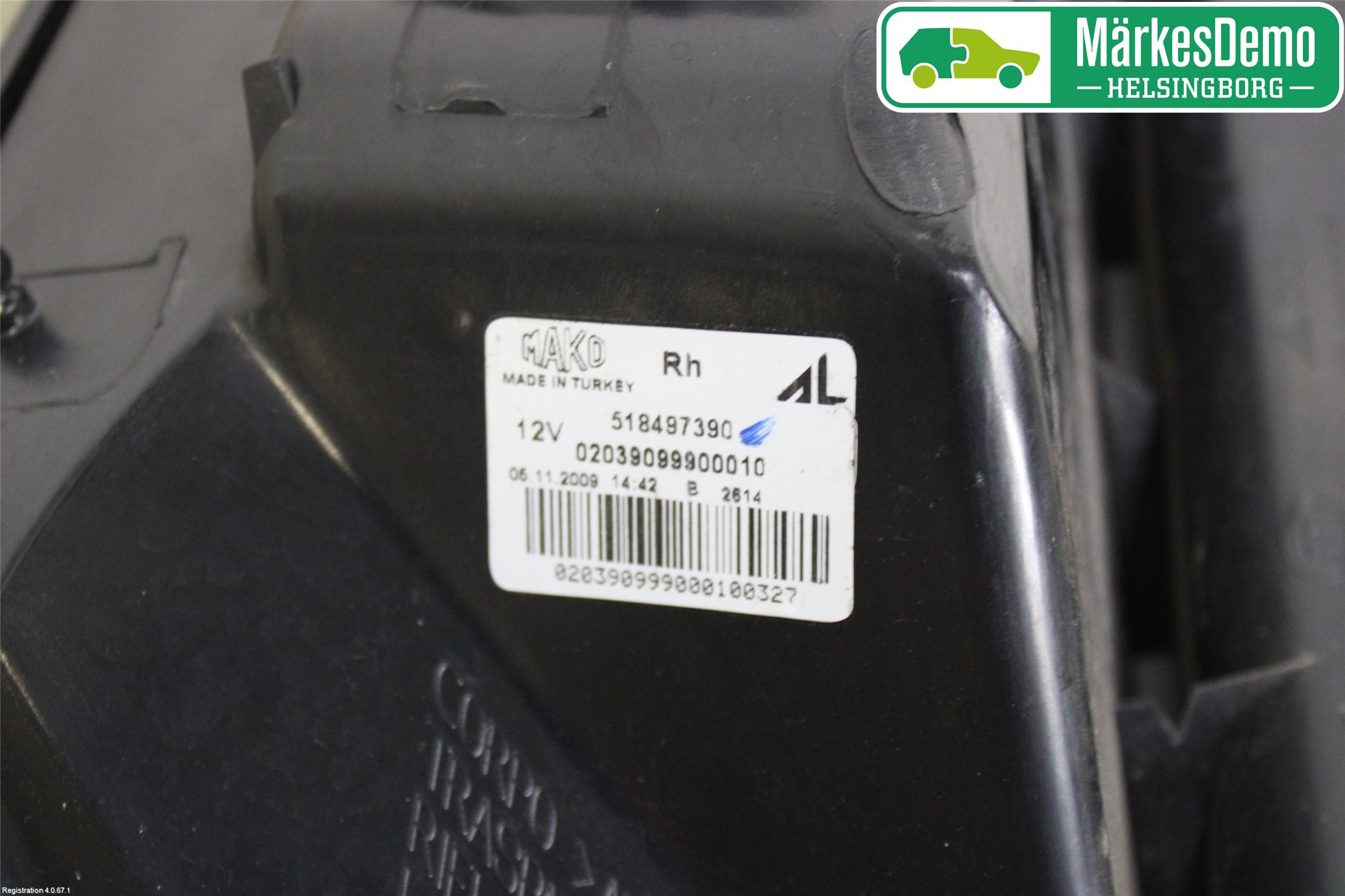 Fiat PUNTO EVO 10-12 Baklykt Høyre