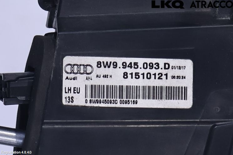 Audi A4/S4 B9 16-19 Baklykt Venstre  På Luke(Indre