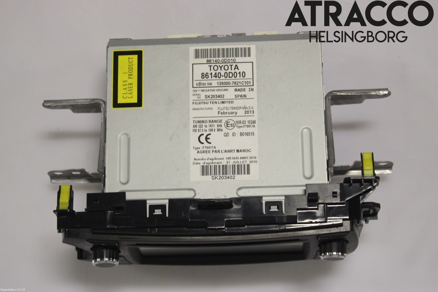 Toyota YARIS XP130 12-14 Stereo Radio Med Cd