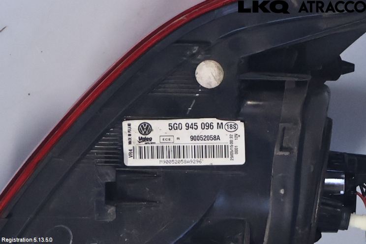 Volkswagen VW GOLF / E-GOLF VII 13-20 Baklykt Høyre