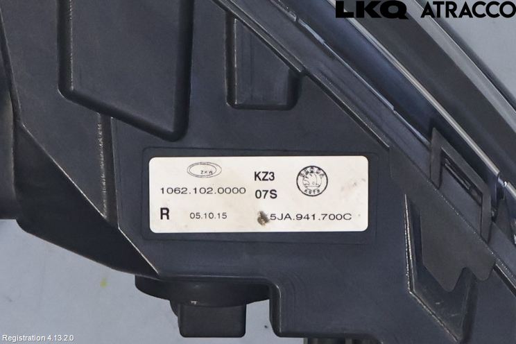 Skoda RAPID Frontlykt-Kurve-Tåkelys