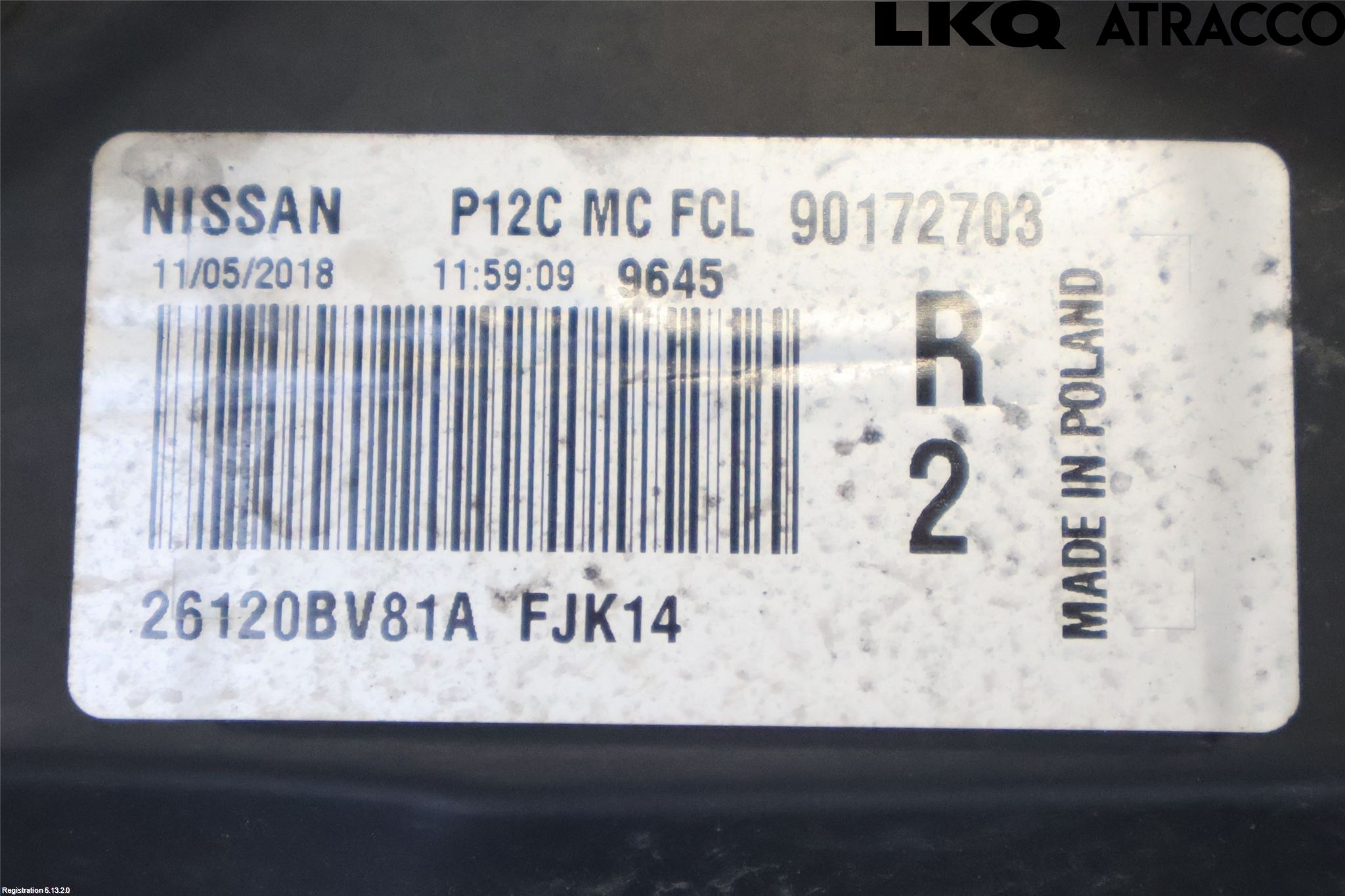Nissan JUKE 14-19 Parklykt Foran Høyre