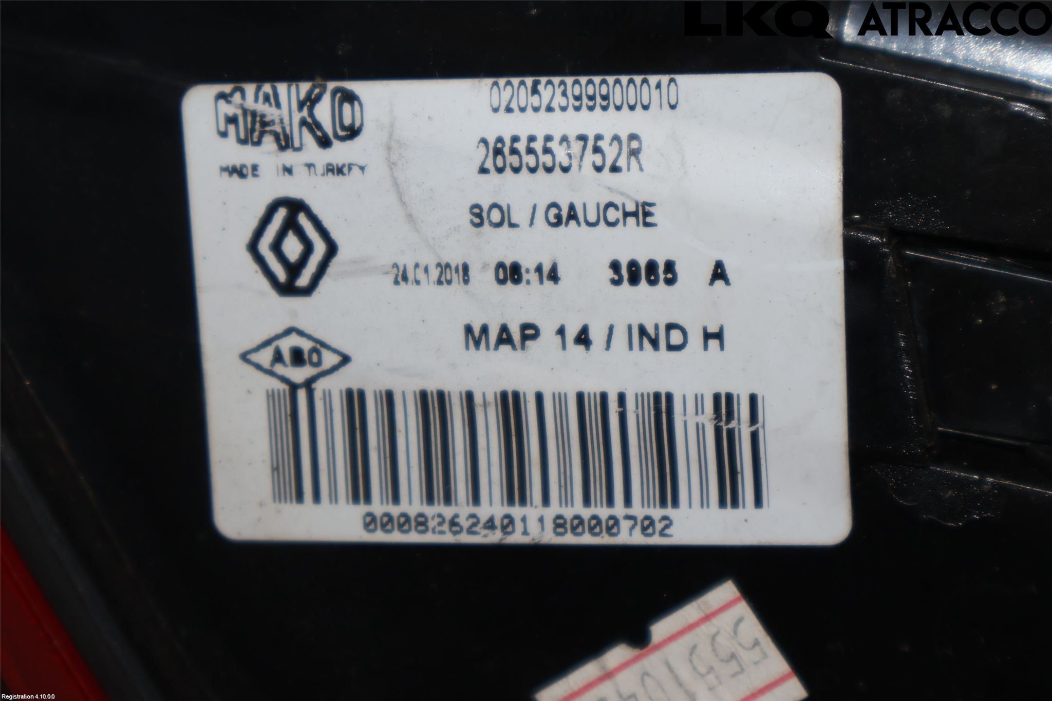 Renault CLIO IV 16-19 Baklykt Venstre