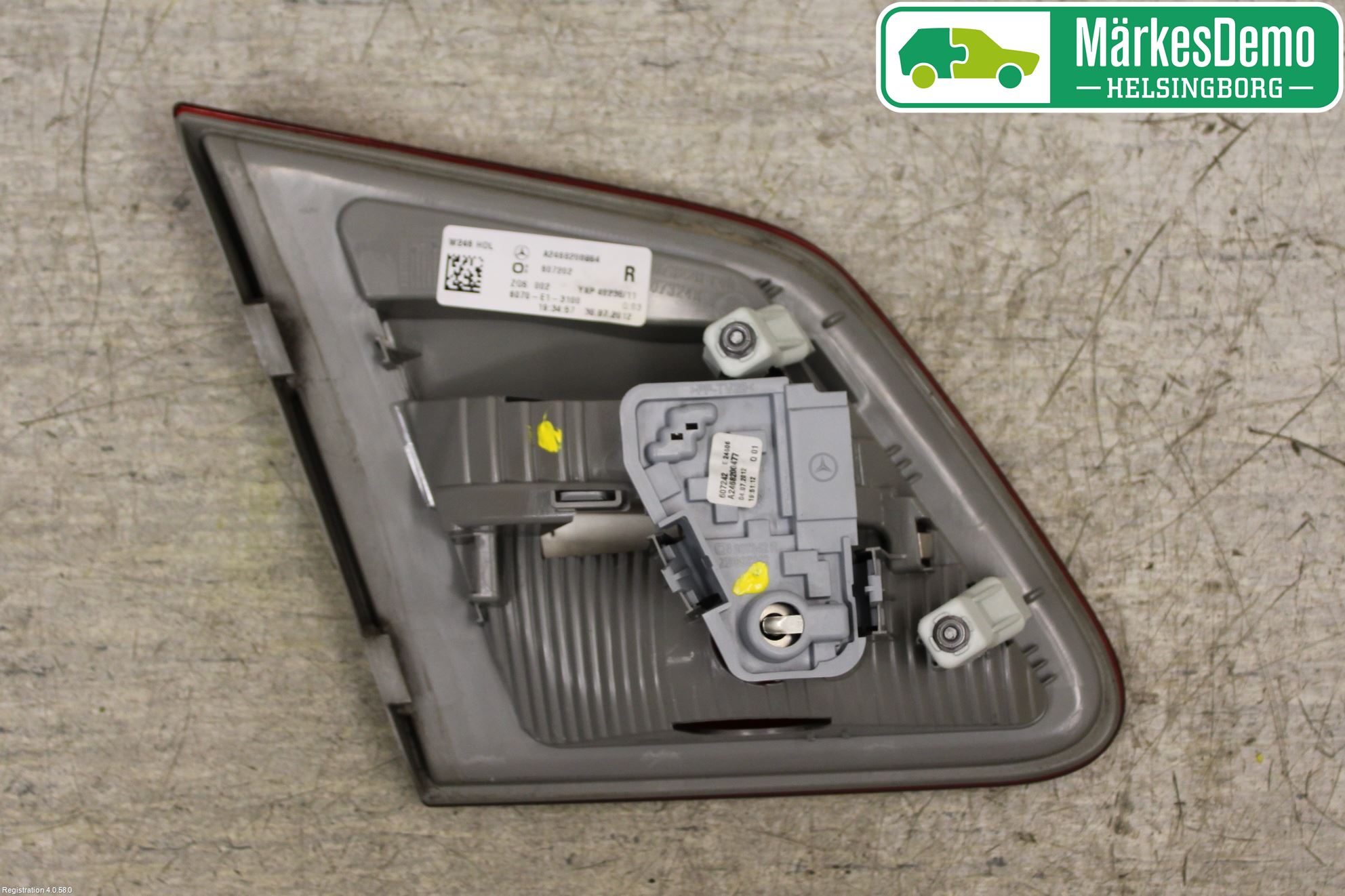 Mercedes-Benz MB B-KLASS (W246/W242) 12-19 Baklykt Høyre  På Luke(Indre)