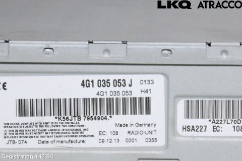 Audi A6/S6 4G 11-18 Stereo Radio