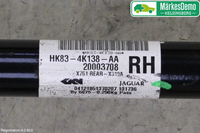 Landrover RANGE ROVER VELAR (L560) 17- Drivaksel Bak Kompl Høyre