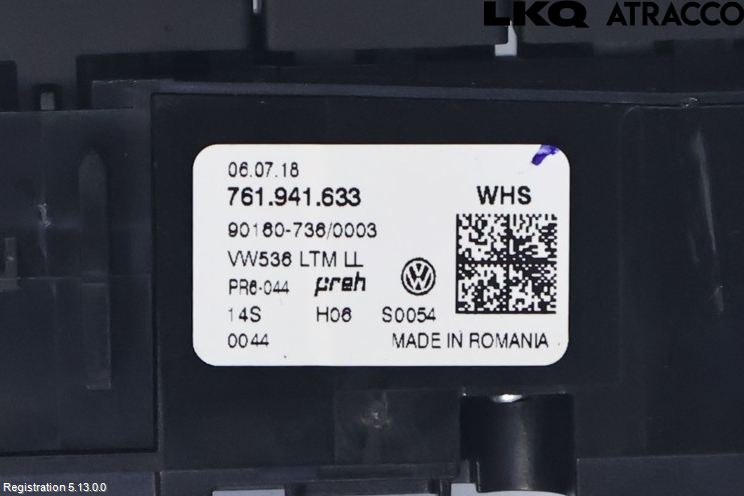 Volkswagen VW TOUAREG CR 18- Bryter Hovedlys