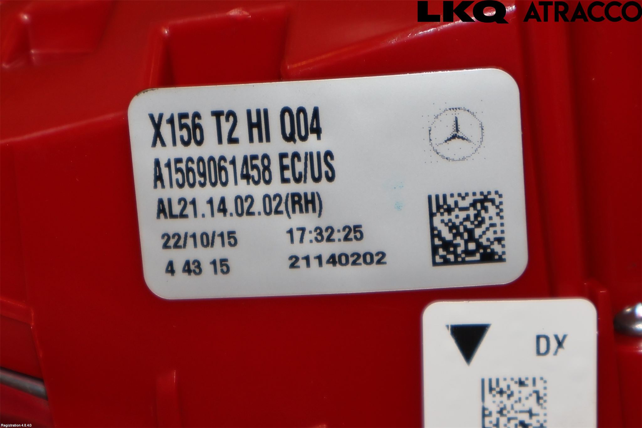 Mercedes-Benz MB GLA-KLASS (X156) 13-20 Baklykt Høyre  På Luke(Indre)