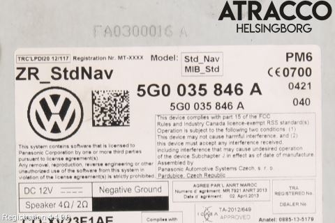 Volkswagen VW GOLF / E-GOLF VII 13-20 Stereo Radio Med Cd