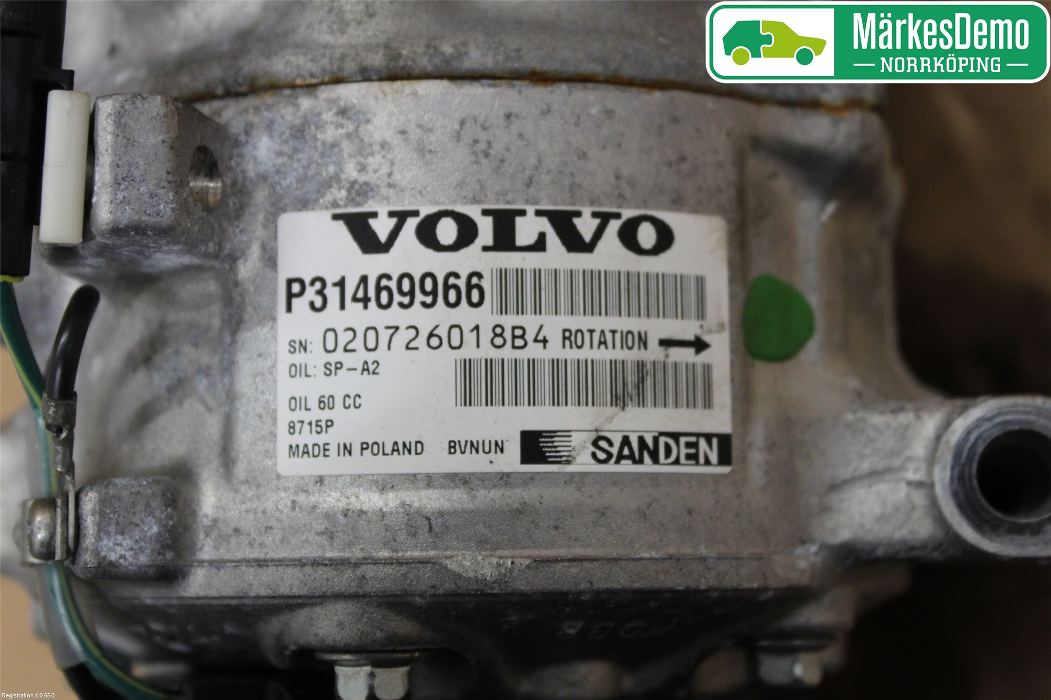 Volvo V40 CROSS COUNTRY 13-19 Varme Ac Kompressor