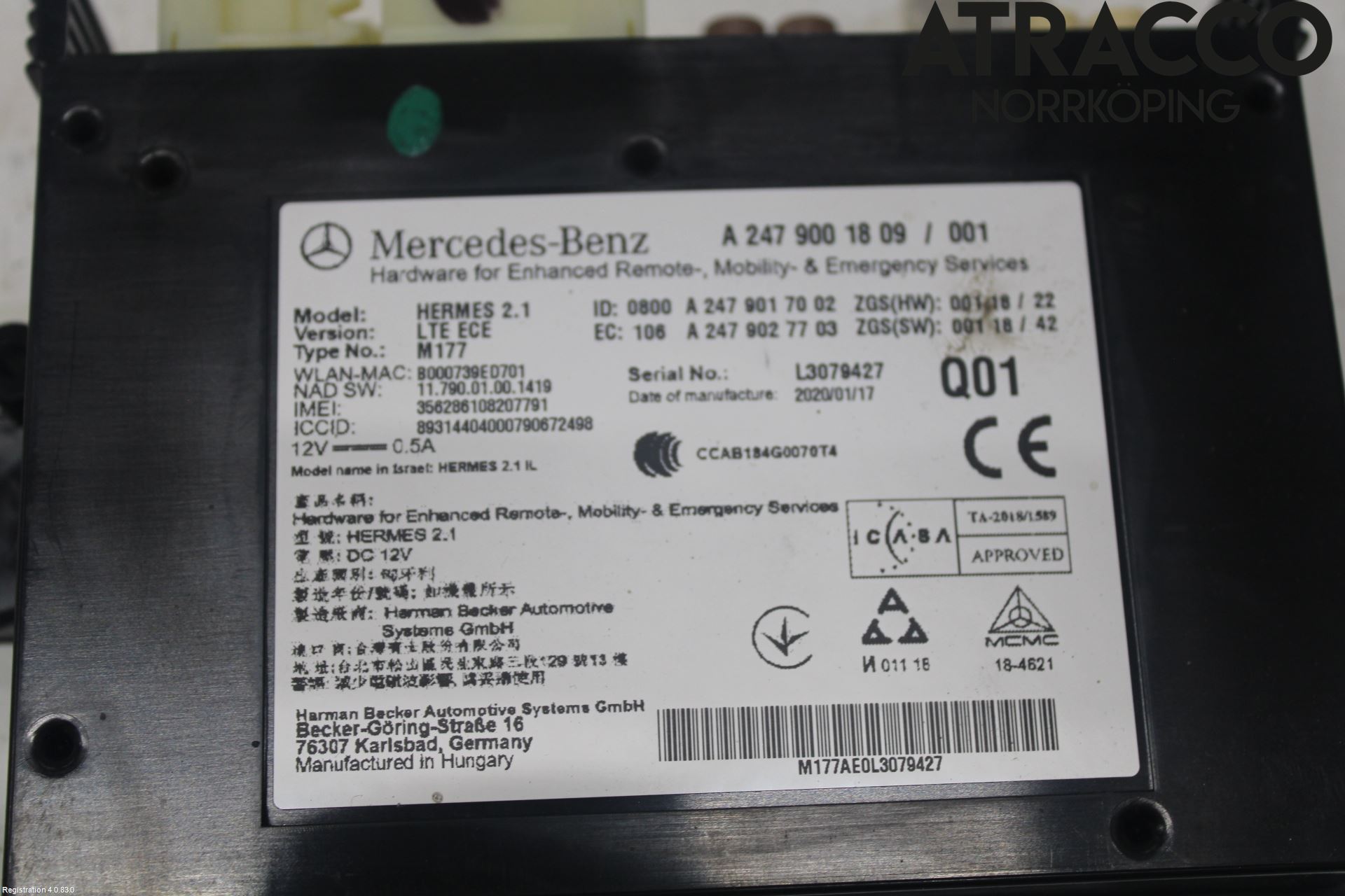Mercedes-Benz MB GLB-KLASS (X247) 19- Styreenhet Øvrig