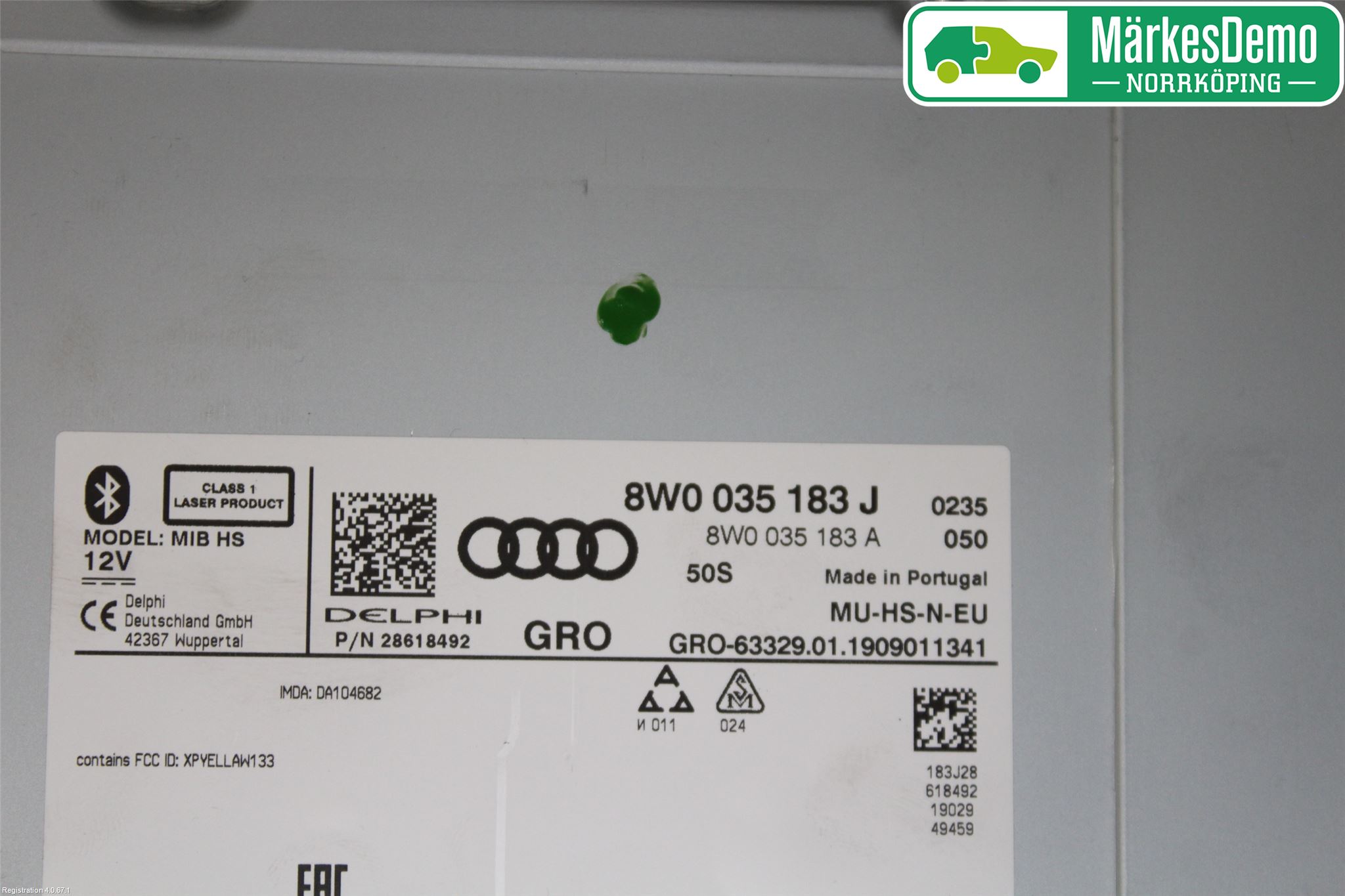 Audi A4/S4 B9 16-19 Stereo Radio Med Cd