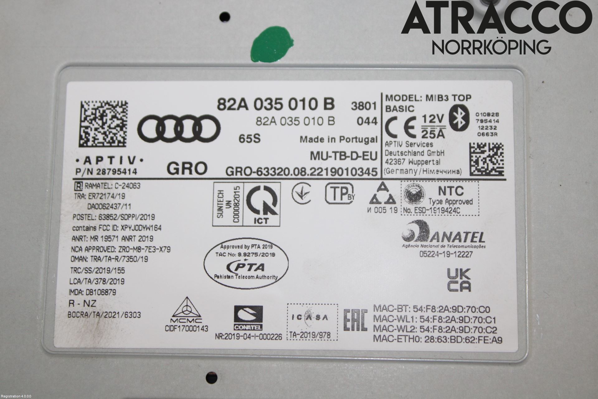 Audi Q3 F3 19- Stereo Radio Med Cd