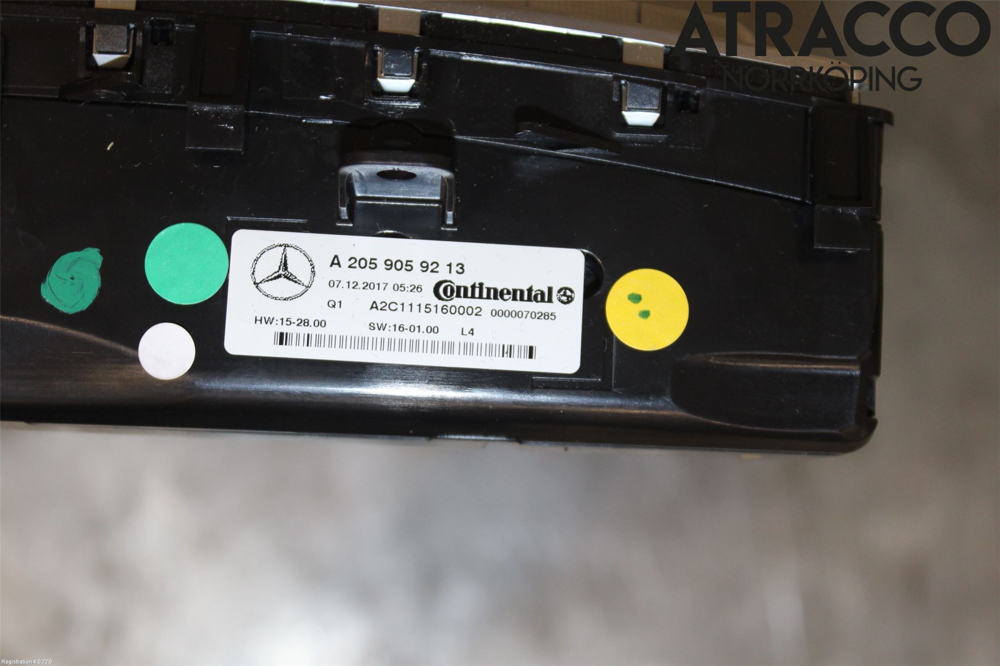 Mercedes-Benz MB C-KLASS (W205) 14-21 Varmeapparat Panel(Regulering)