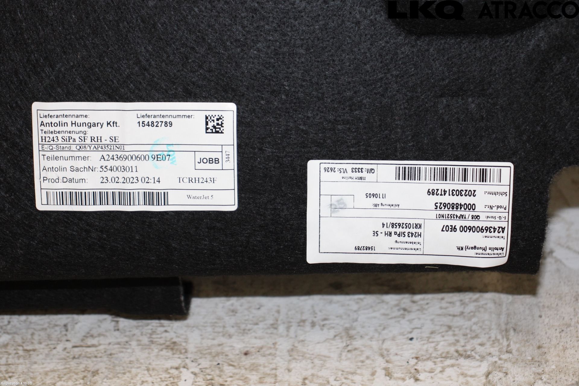 Mercedes-Benz MB EQA (H243) 21- Innr Sidetrekk-Deksel