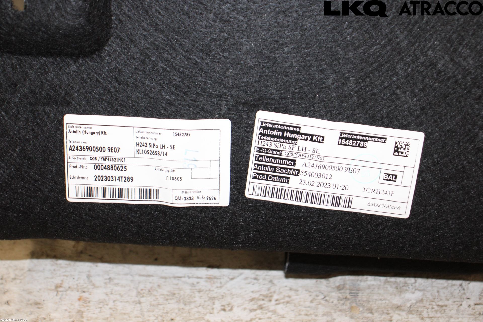 Mercedes-Benz MB EQA (H243) 21- Innr Sidetrekk-Deksel