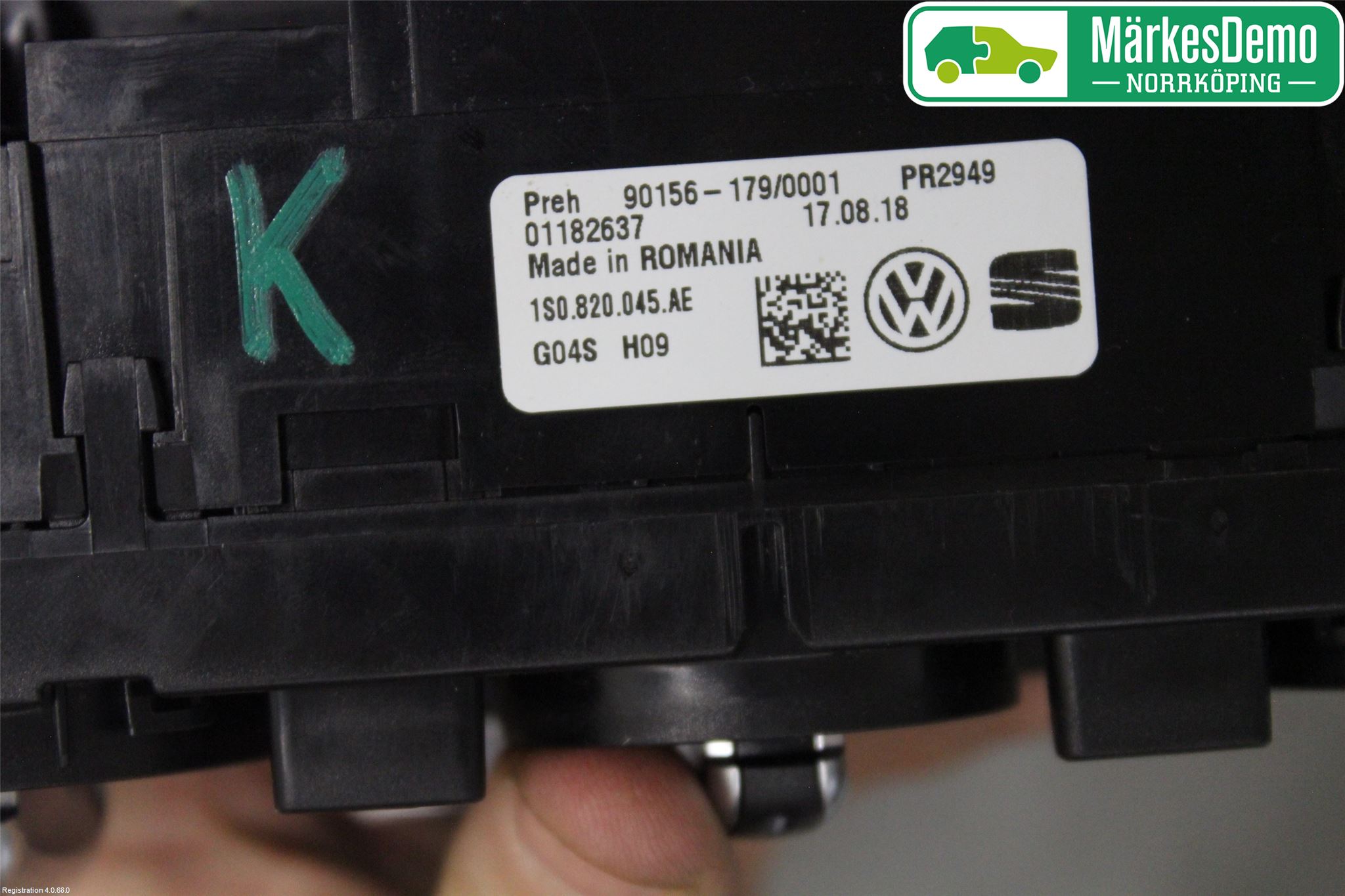 Volkswagen VW UP! / E-UP! Varmeapparat Panel(Regulering)