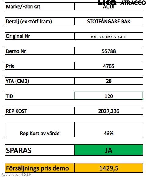 Audi Q3 F3 19- Støtfanger Bak Overtrekk