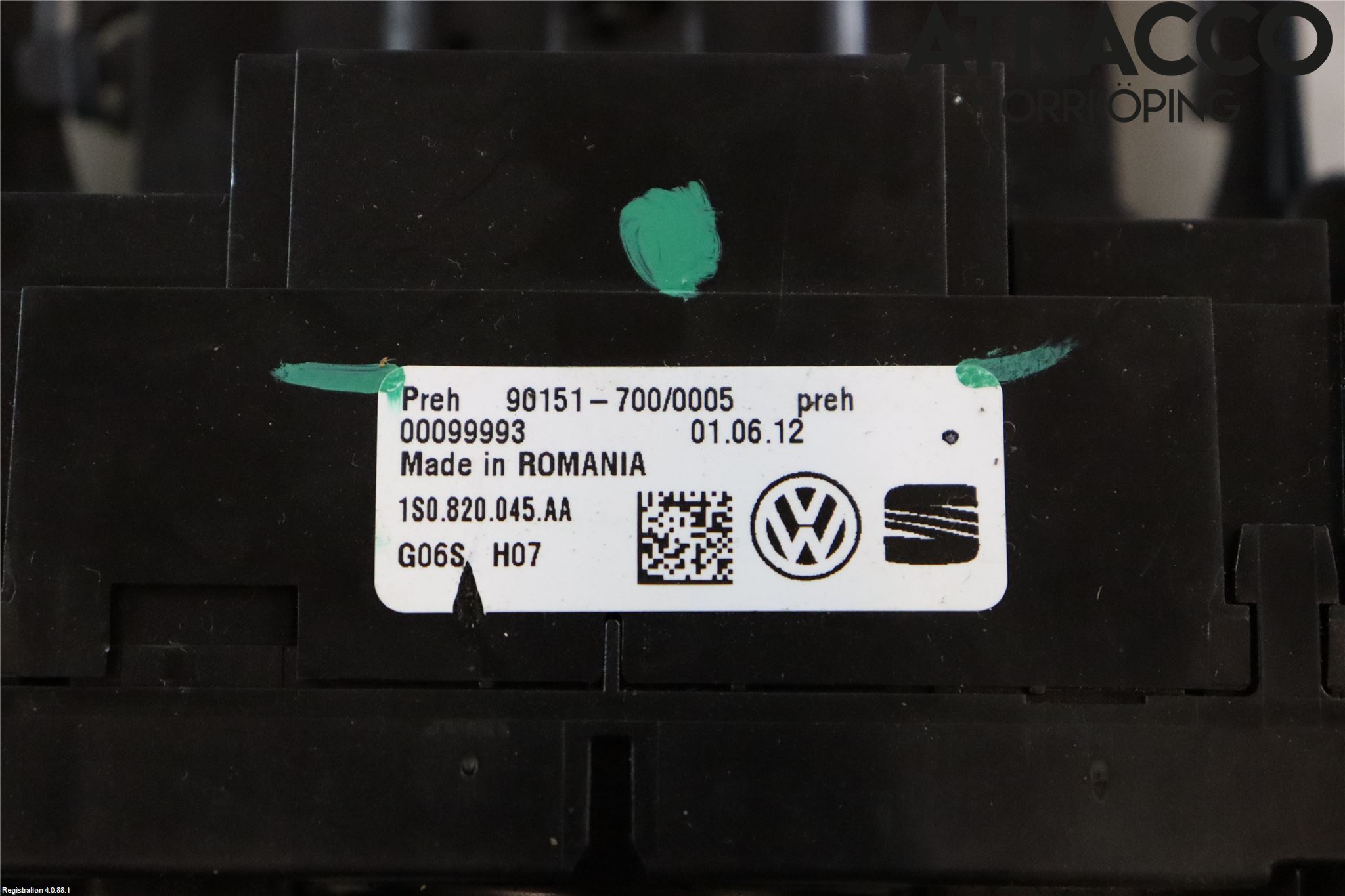 Volkswagen VW UP! / E-UP! Varmeapparat Panel(Regulering)