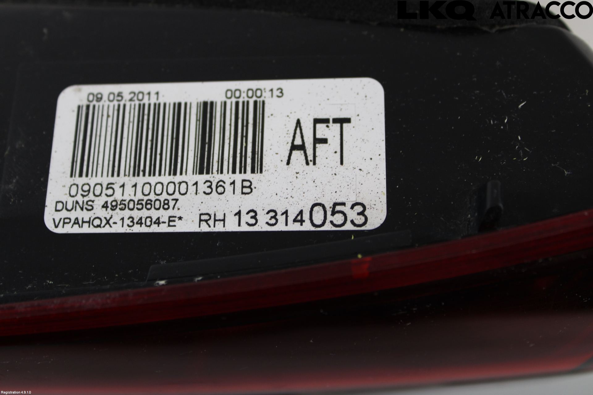 Opel ASTRA J 10-15 Baklykt Høyre  På Luke(Indre)