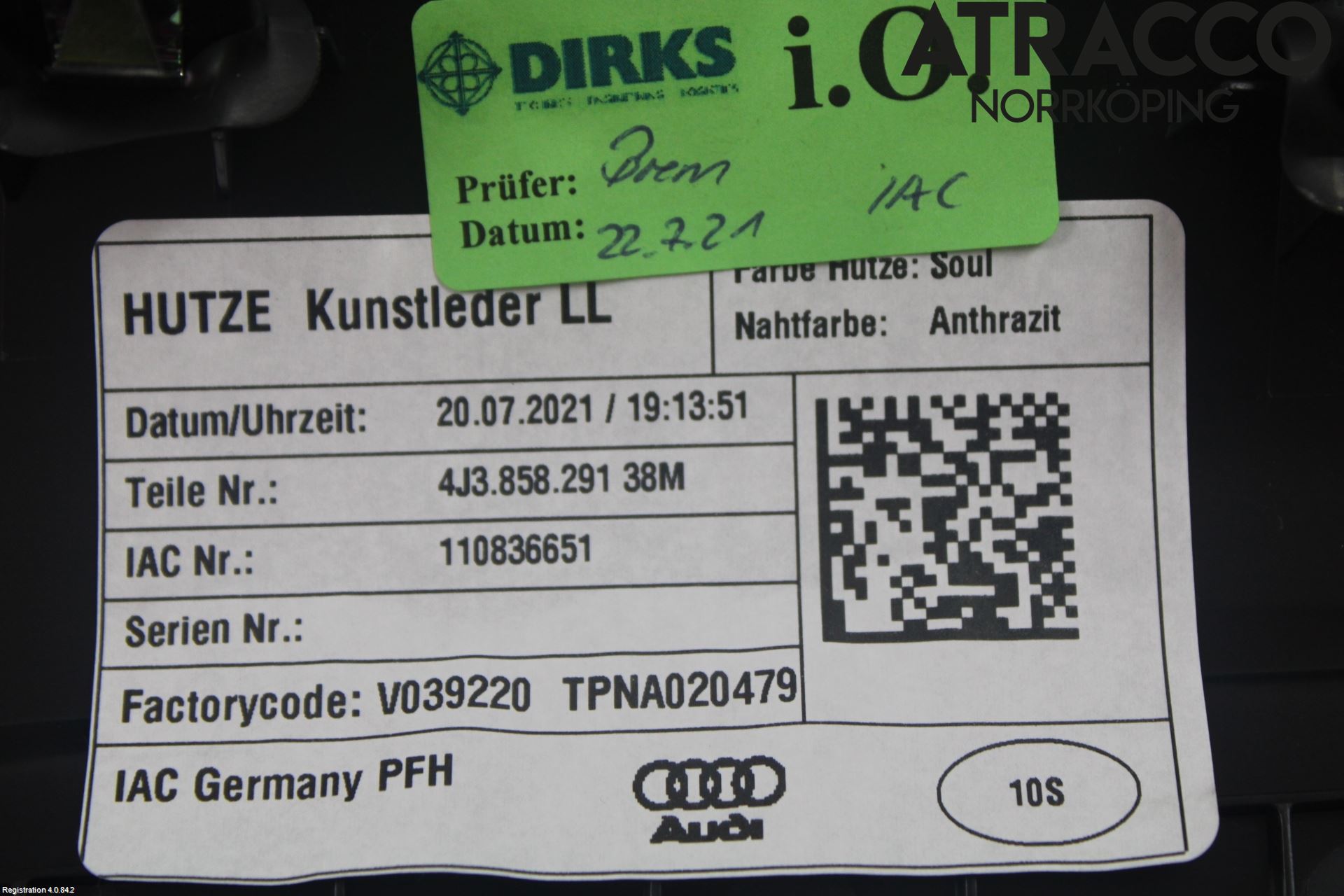 Audi E-TRON GT FW 21- Innr Dekor Instrbord